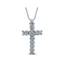 Collana Gazzola Gioielli CroceFanuk in Oro bianco Diamante 0.04 Ct PEOX9719C-NG - PEOX9719C-NG
